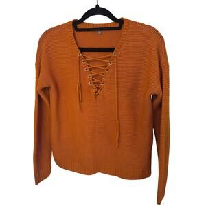Womans charlotte russe orange waffle knit sweater size small